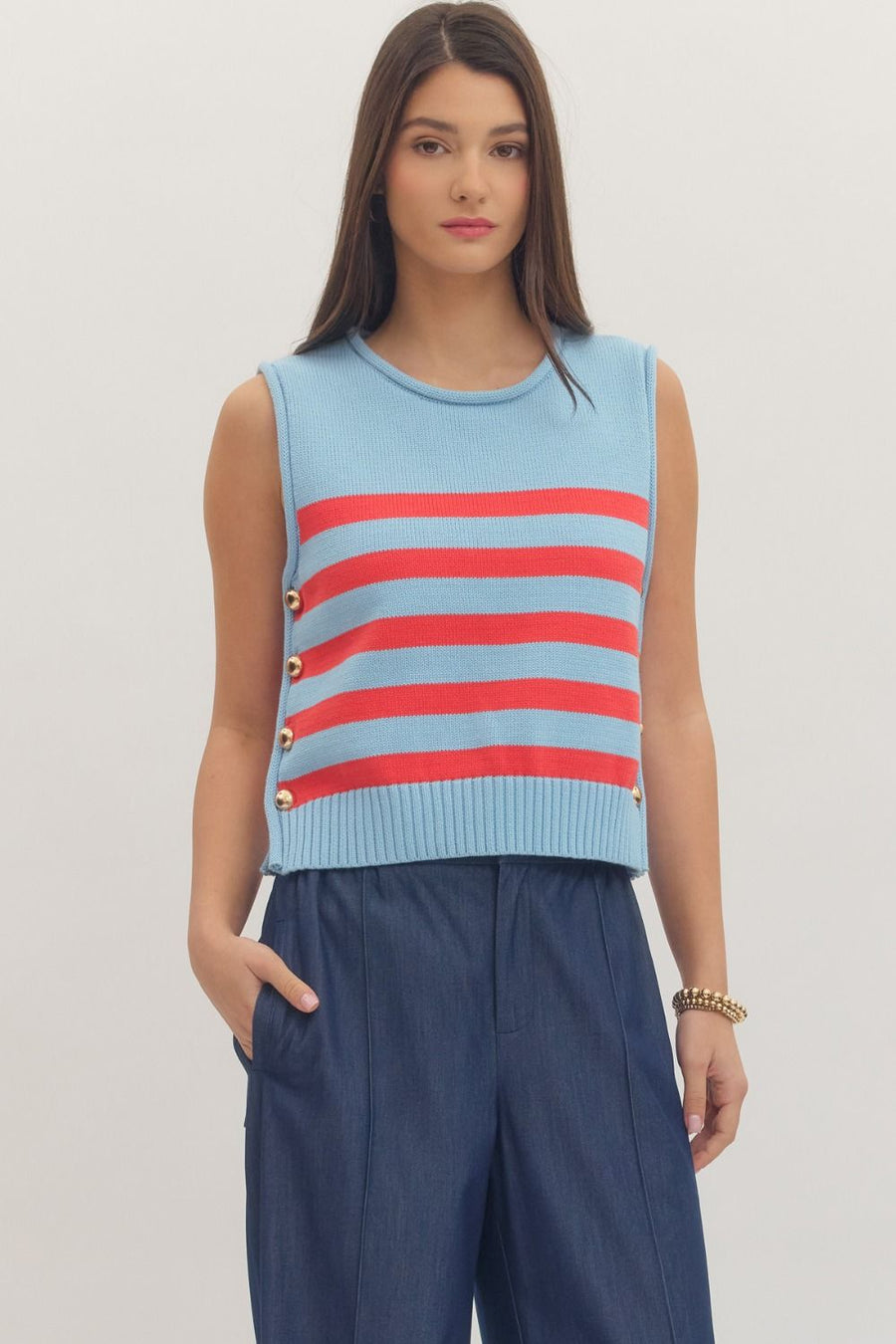 Blue and Red stripe sweater