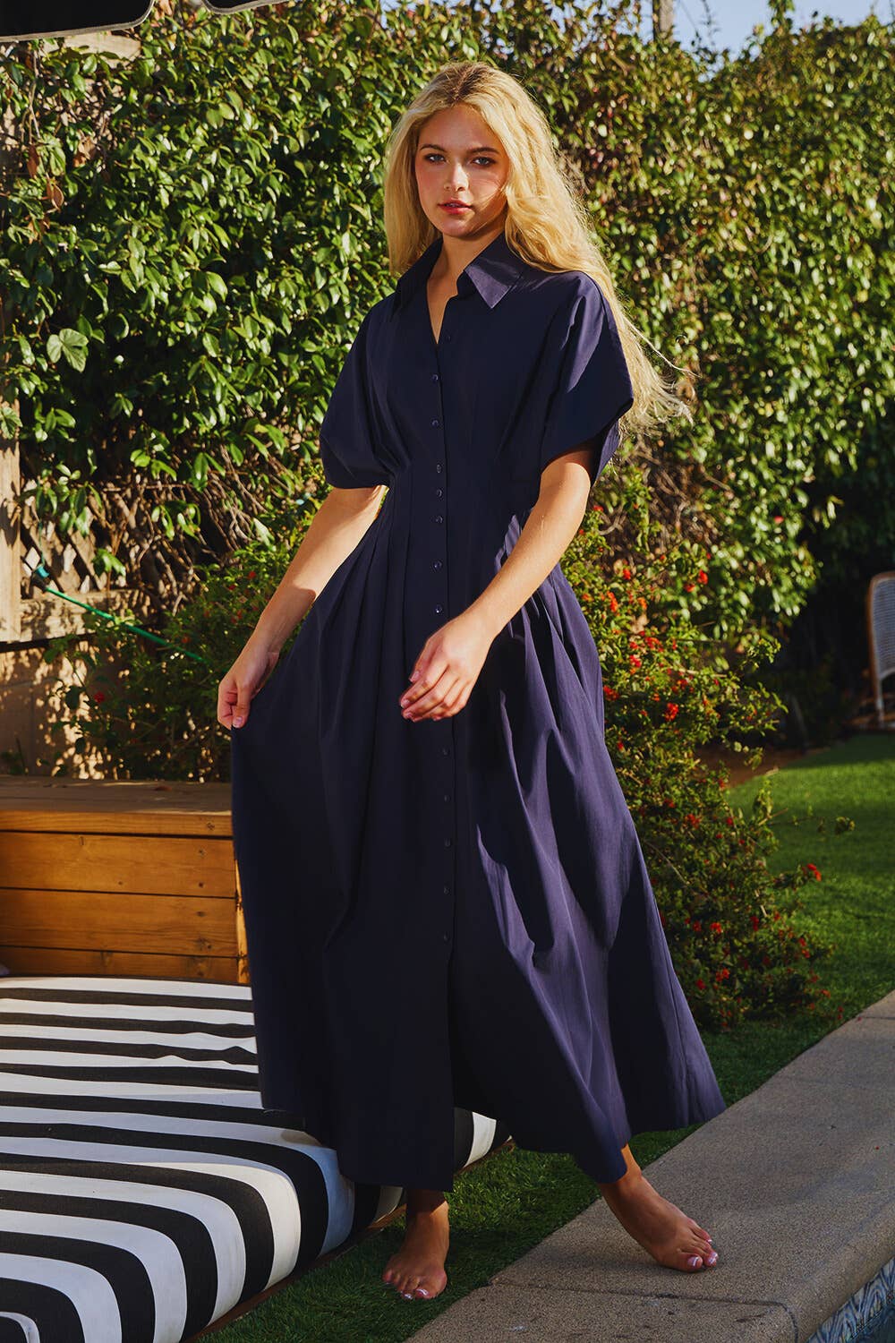 Effortless Button Front Maxi Dress