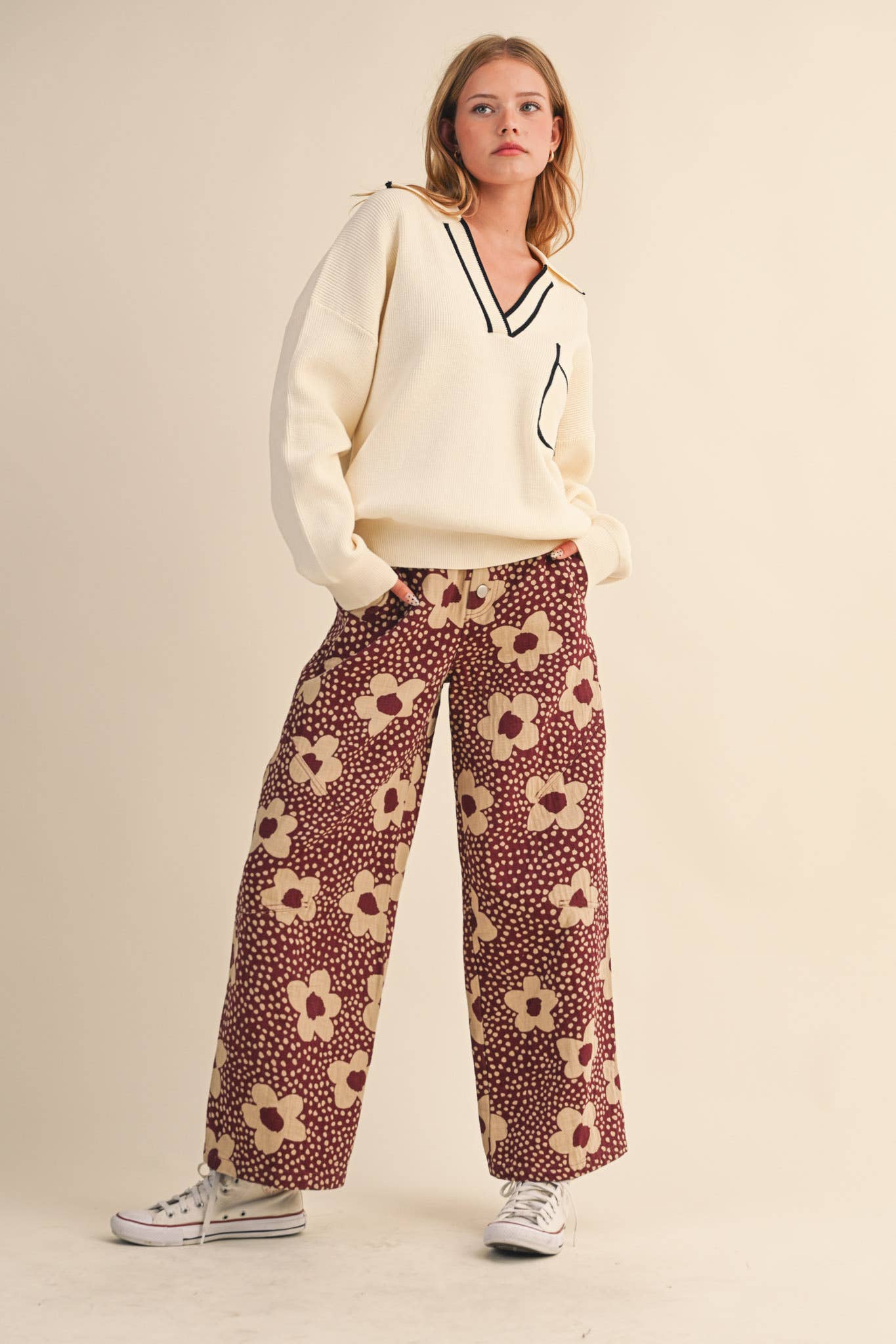 Preppy V-Neck Knit Pullover