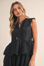 SCALLOP TOP AND SKIRTS SET