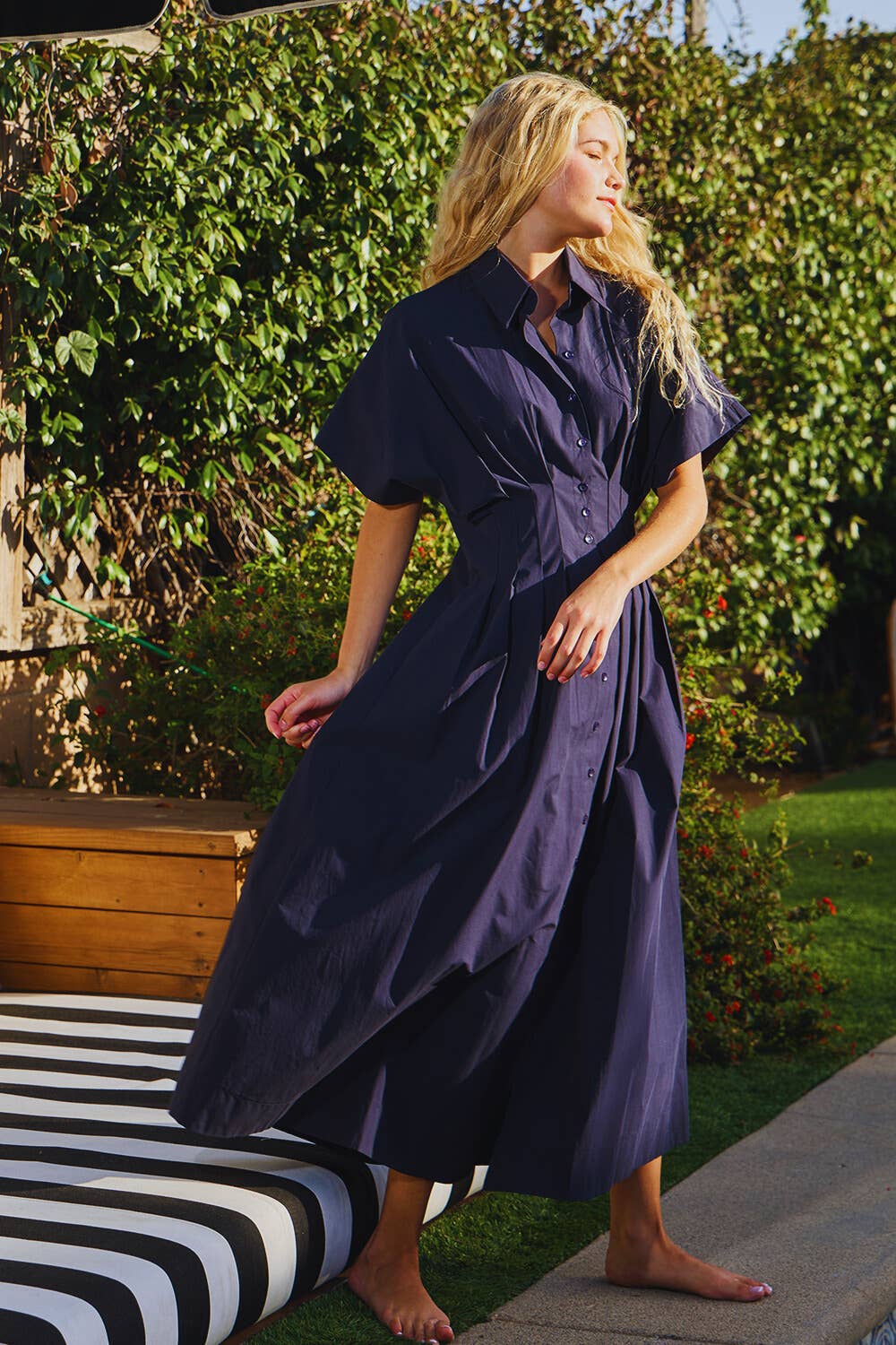 Effortless Button Front Maxi Dress