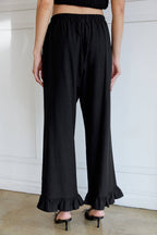RUFFLE DETAIL STRAIGHT PANTS