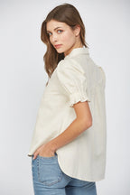 Puff-Sleeve Button Down