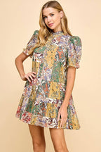 Patchwork Paisley Mini Dress