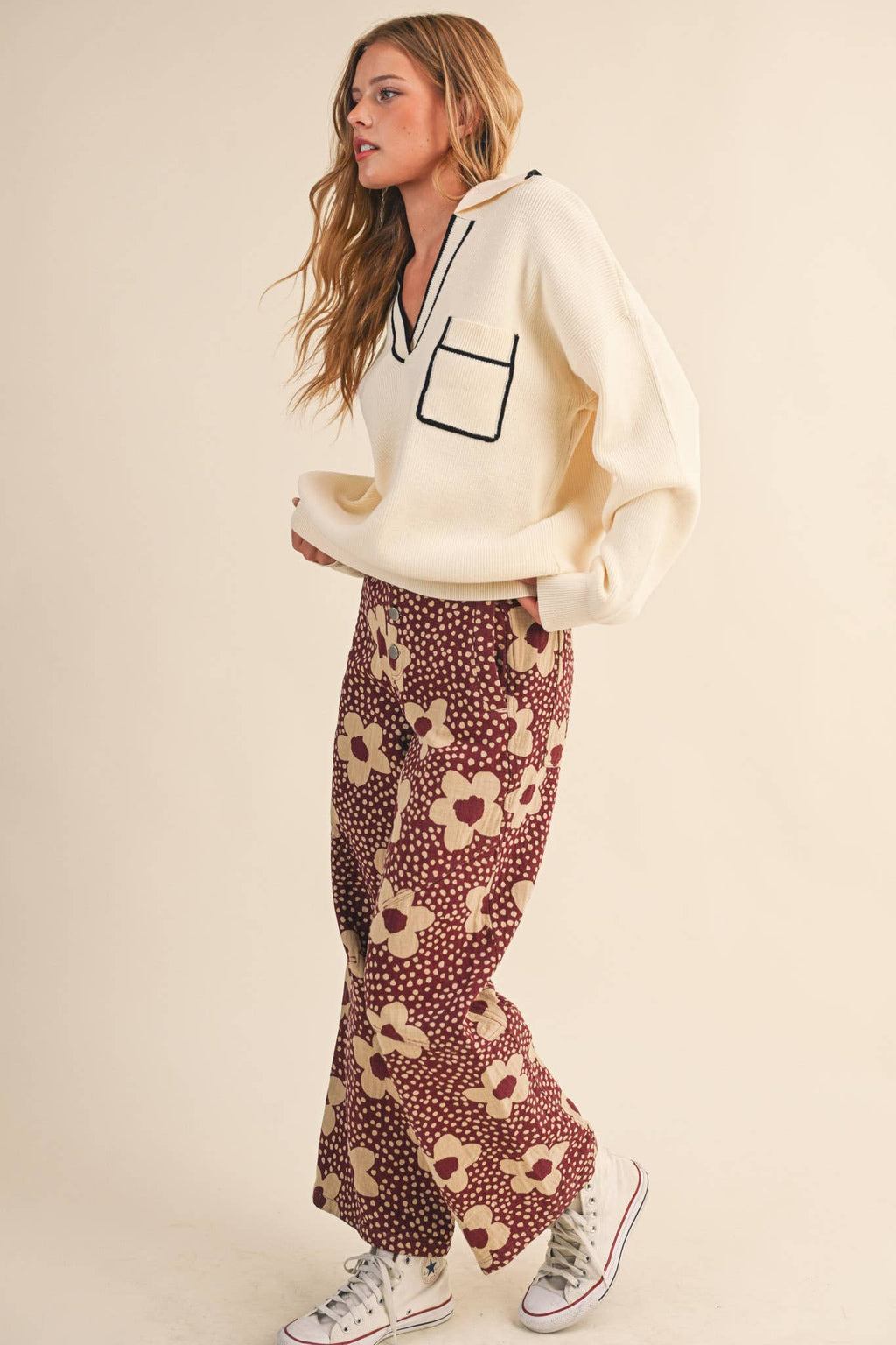 Preppy V-Neck Knit Pullover