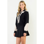 Colorblock Button Front Knit Cardigan