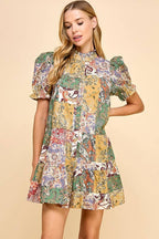 Patchwork Paisley Mini Dress