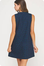 Floral Denim Sleeveless Mini Dress