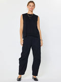 Black Eyelet Back Top
