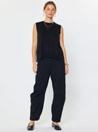 Black Eyelet Back Top