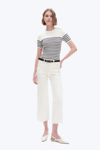 Bayaes Cream Cropped High Rise Jean