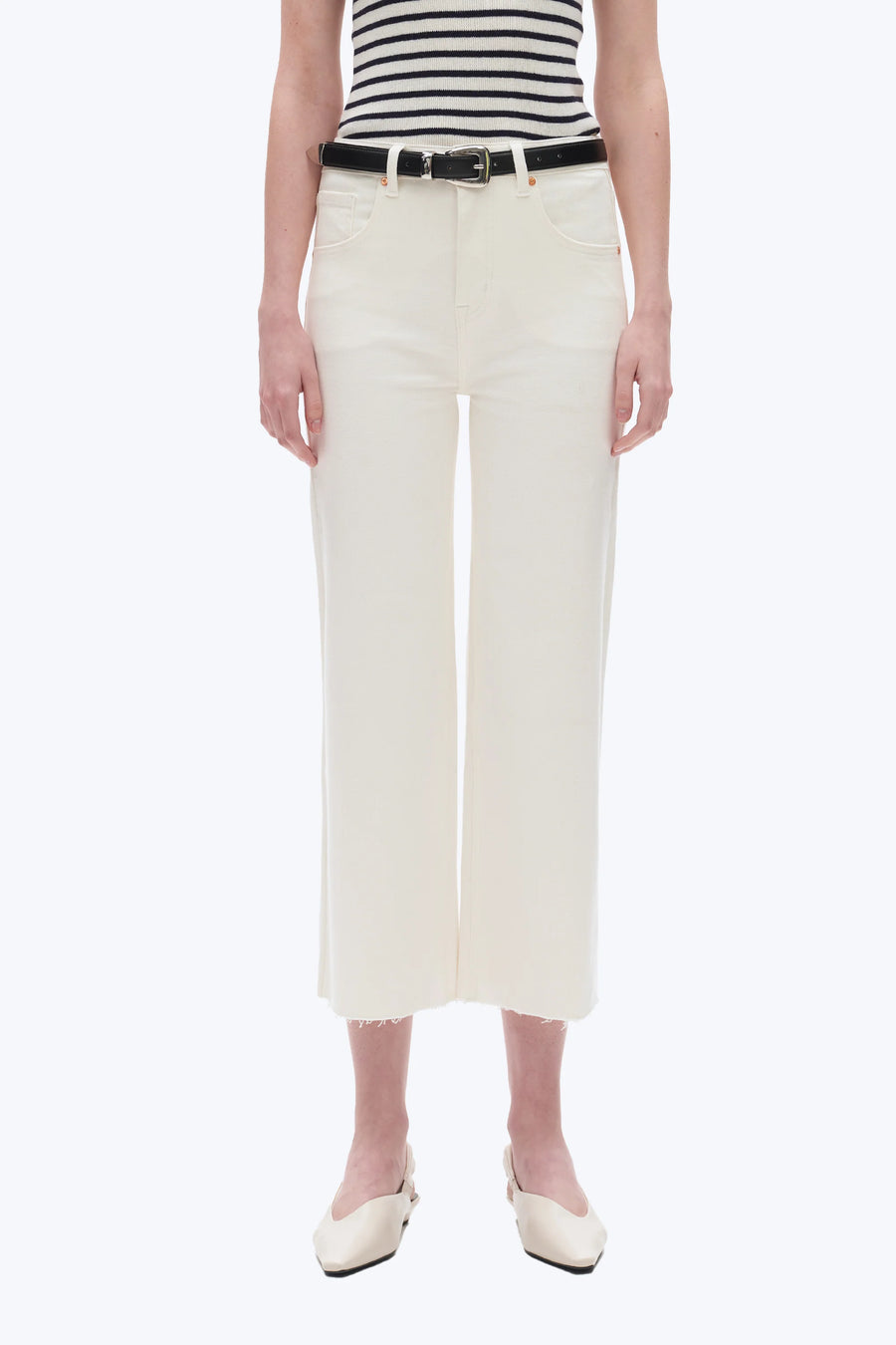 Bayaes Cream Cropped High Rise Jean