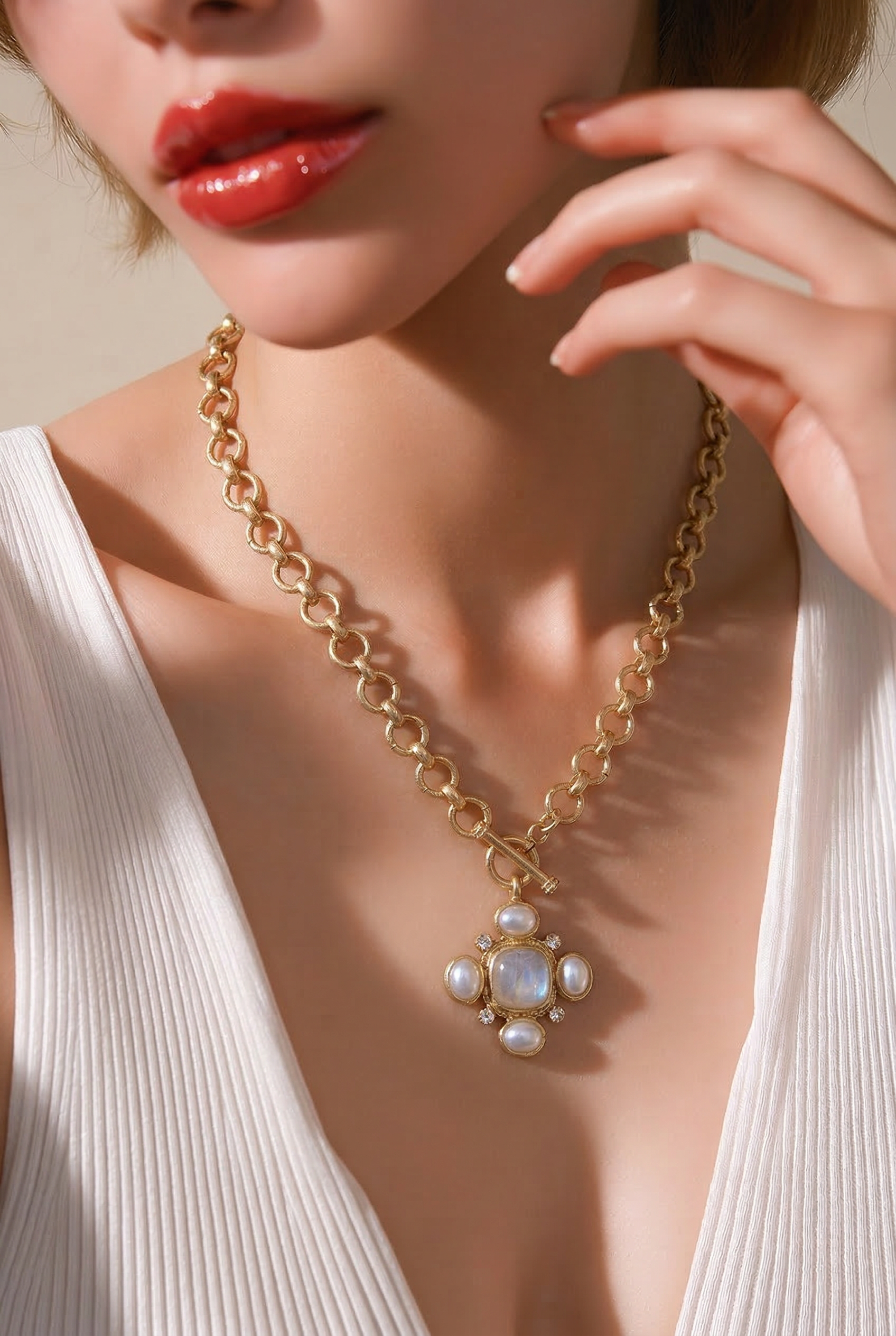 Pearl Cross Necklace