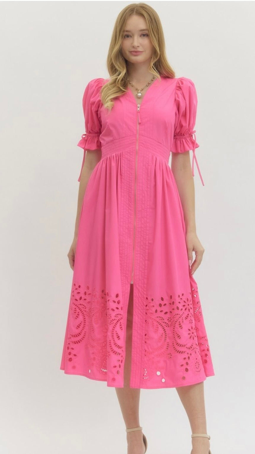 Pink Zip Front Dress