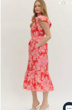 Red and Pink Eyelet Dress
