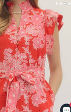 Red and Pink Eyelet Dress