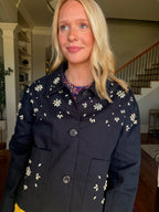 Midnight Bloom Denim Jacket