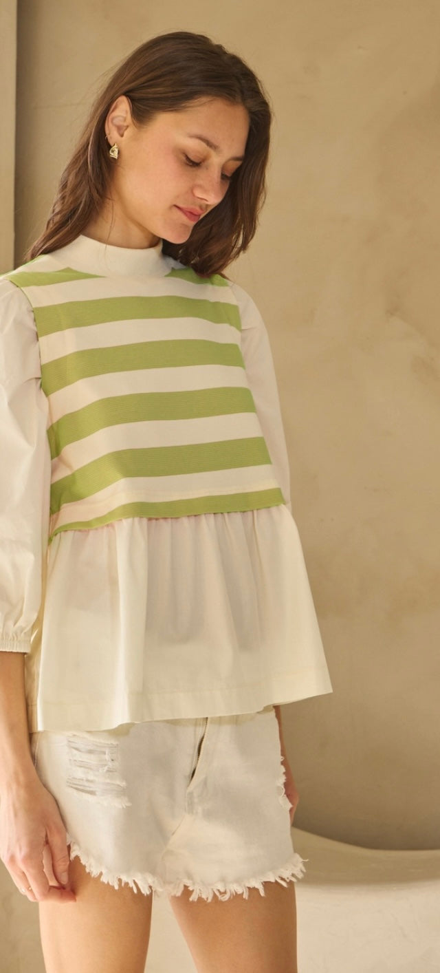 Striped Layered Look Top