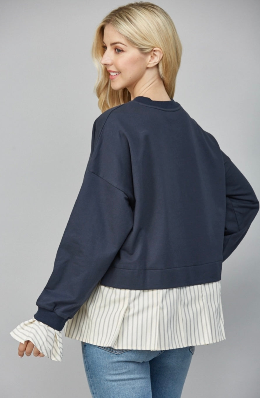 Layered Hem Sweatshirt