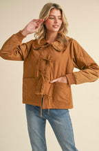 Quilted Ruffle Colllar Jacket