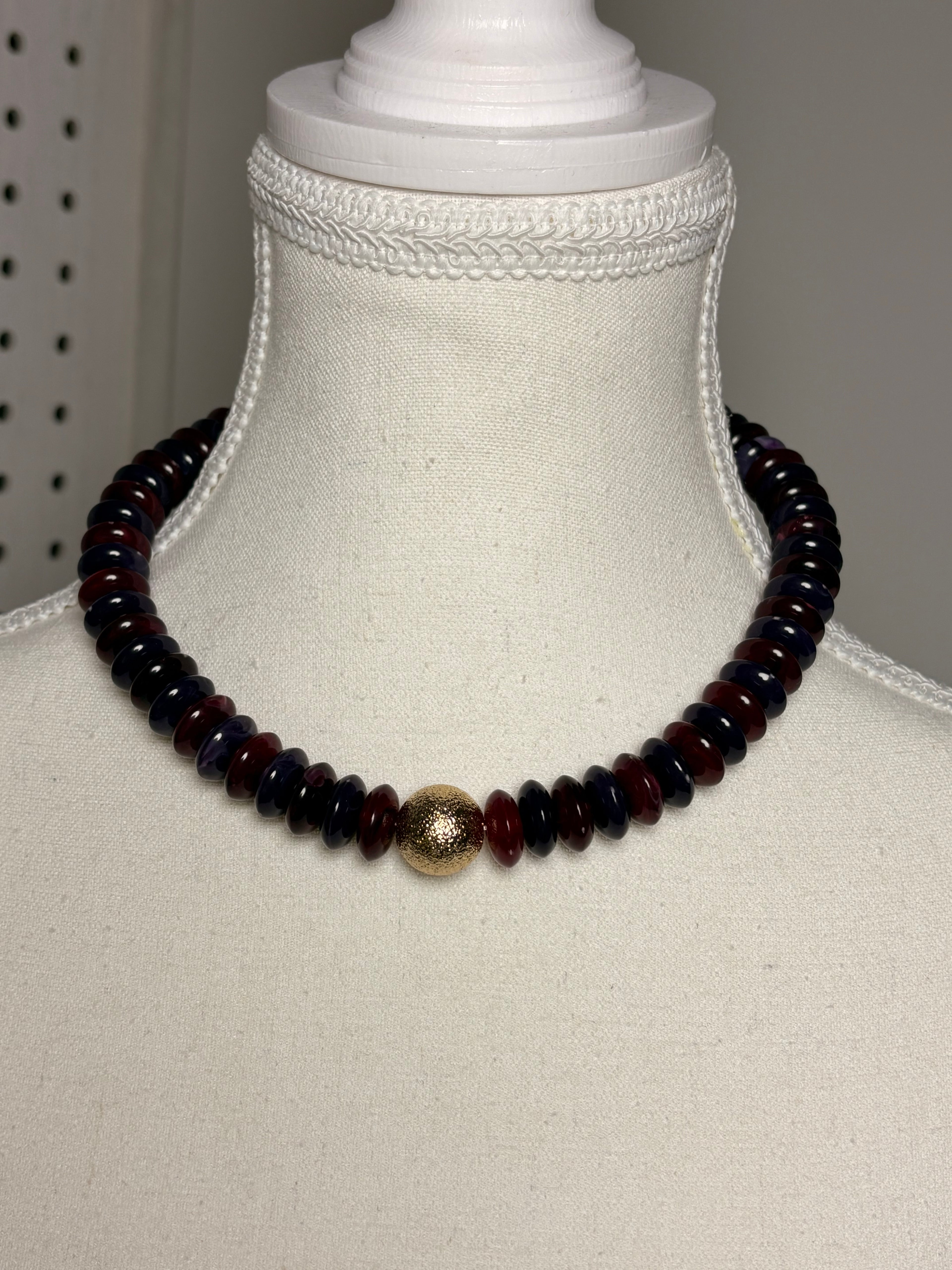 Beaded Garnet Necklace