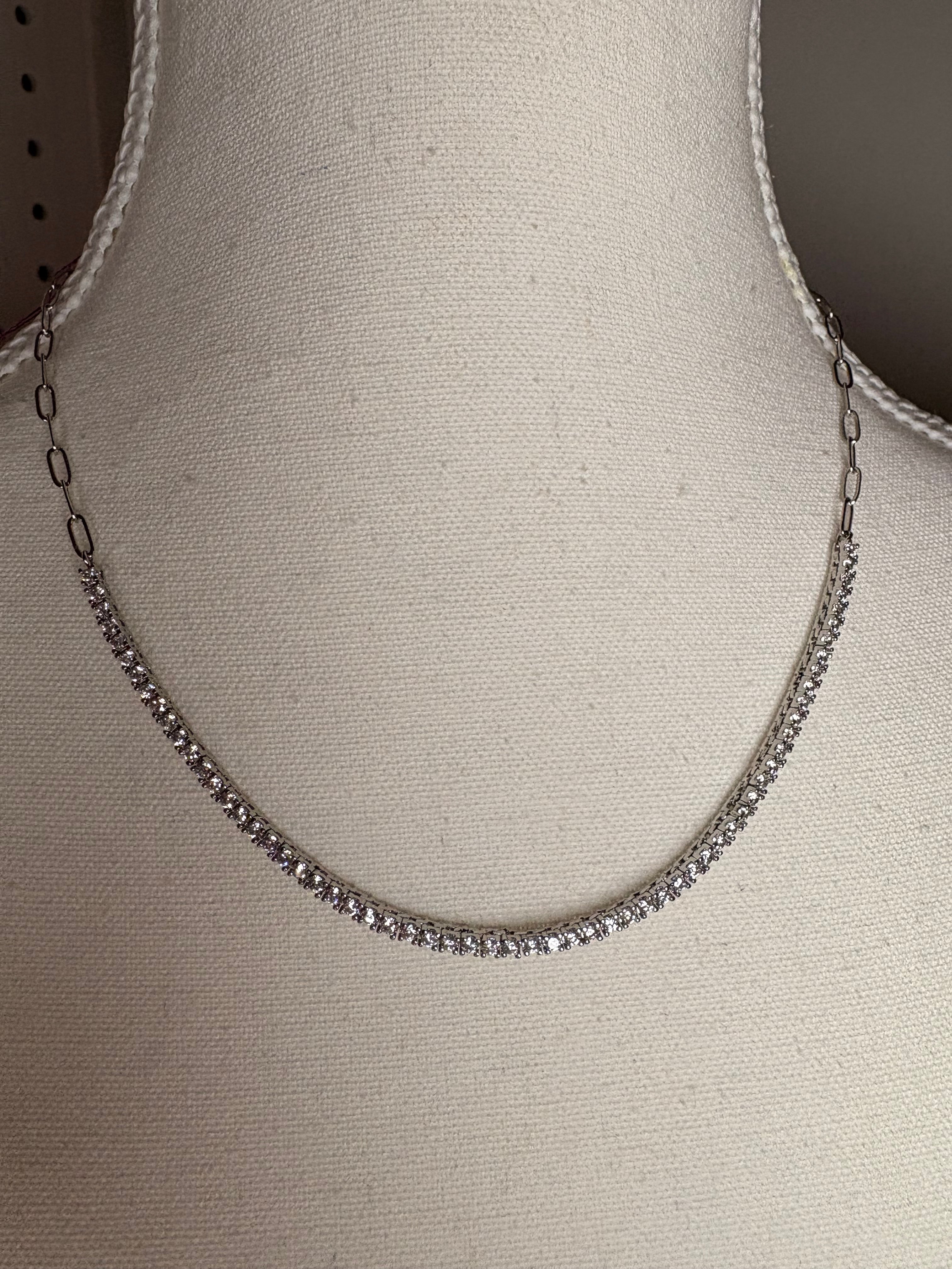 Half Tennis Necklace