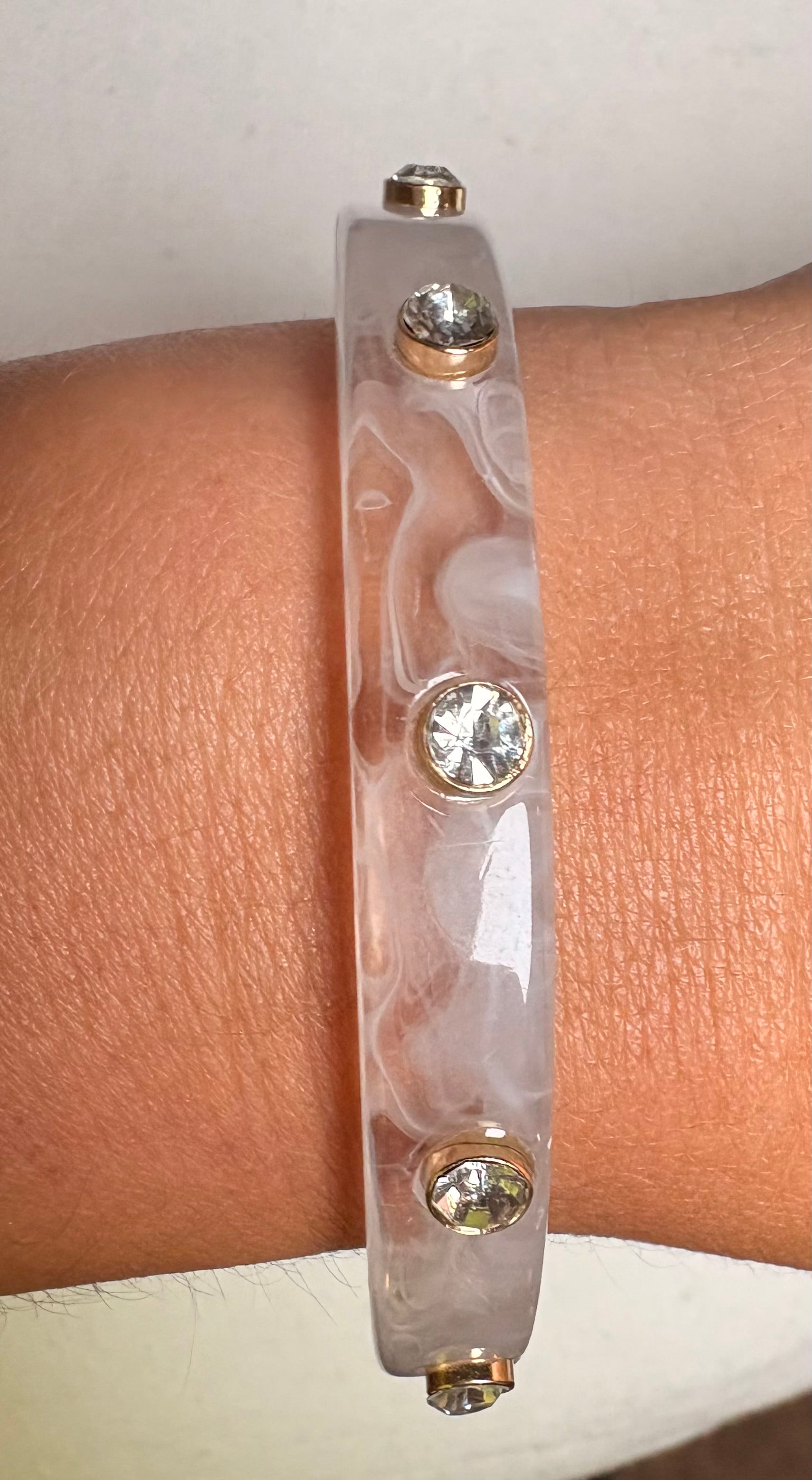 Acrylic and Rhinestone Bangle