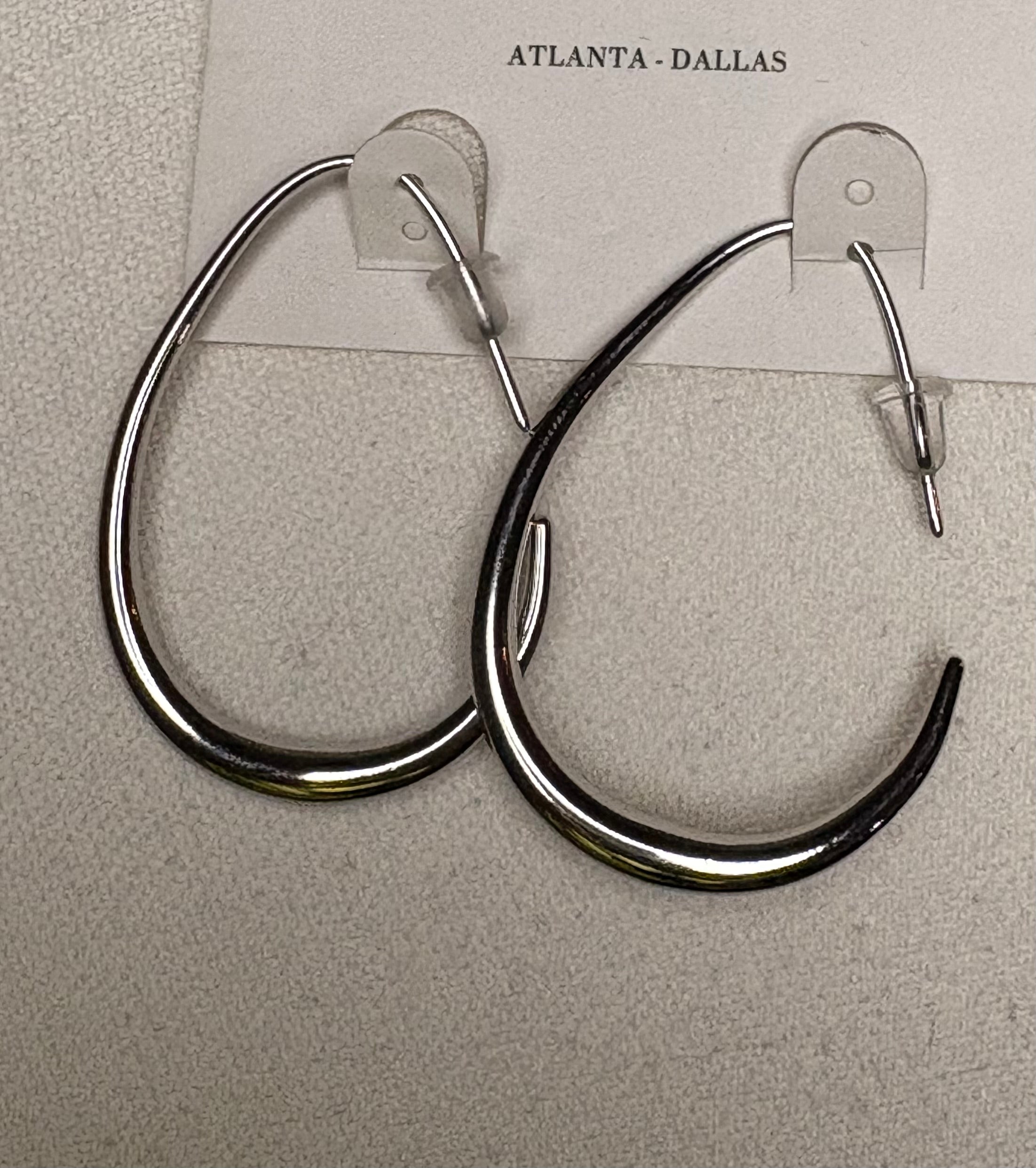Silver Oval Hoops