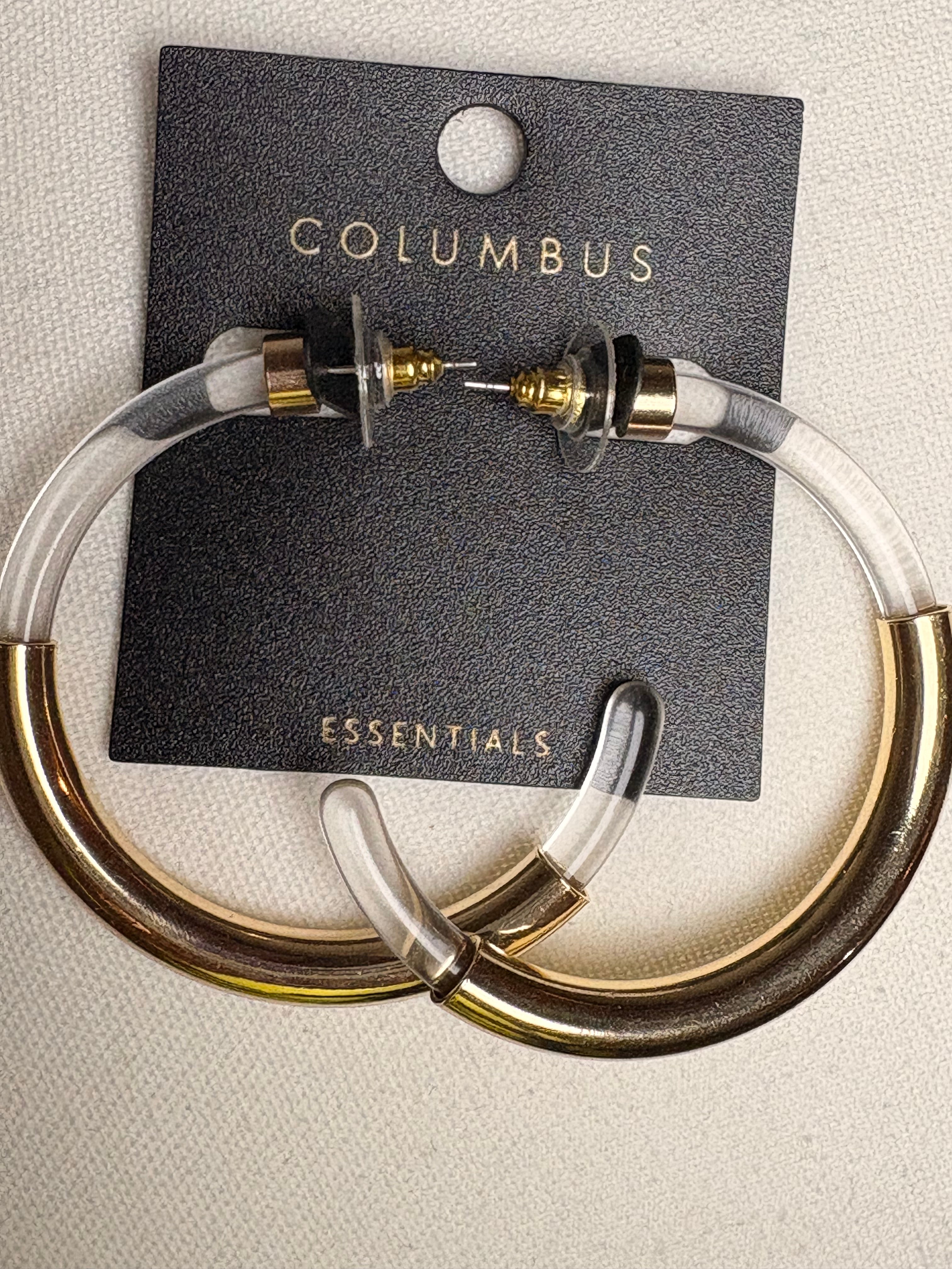 Acrylic and Gold Hoops