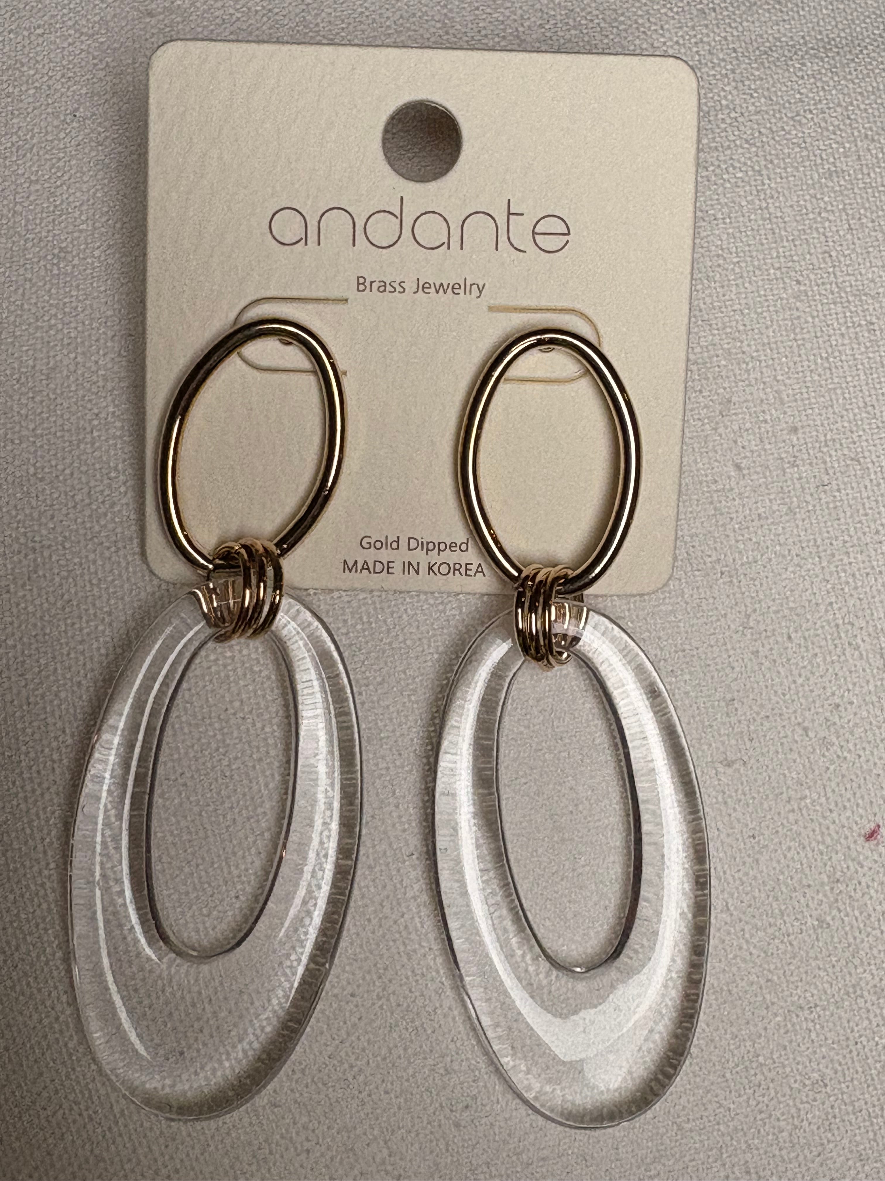 Acrylic and Gold Earrings