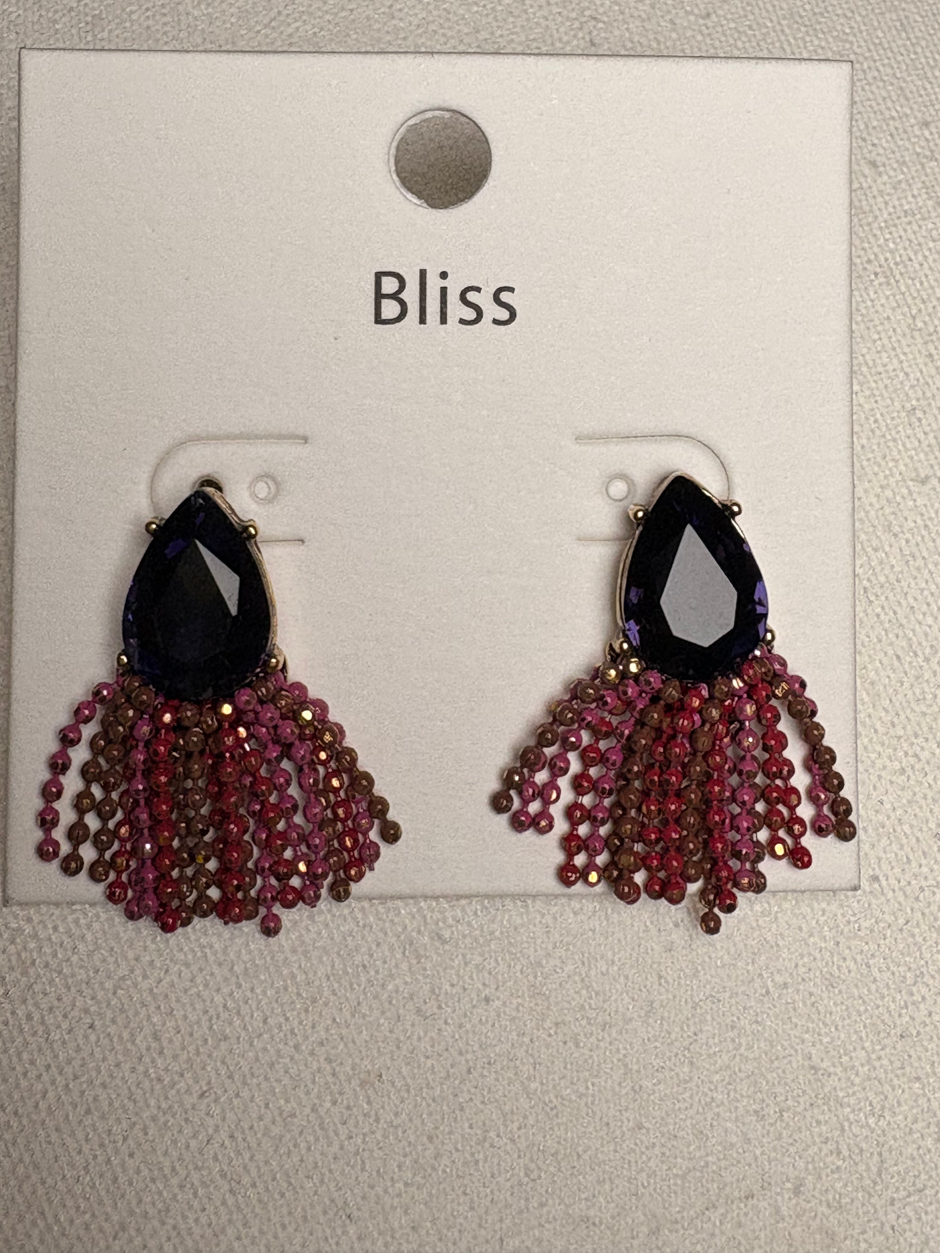 Navy Teardrop Earrings