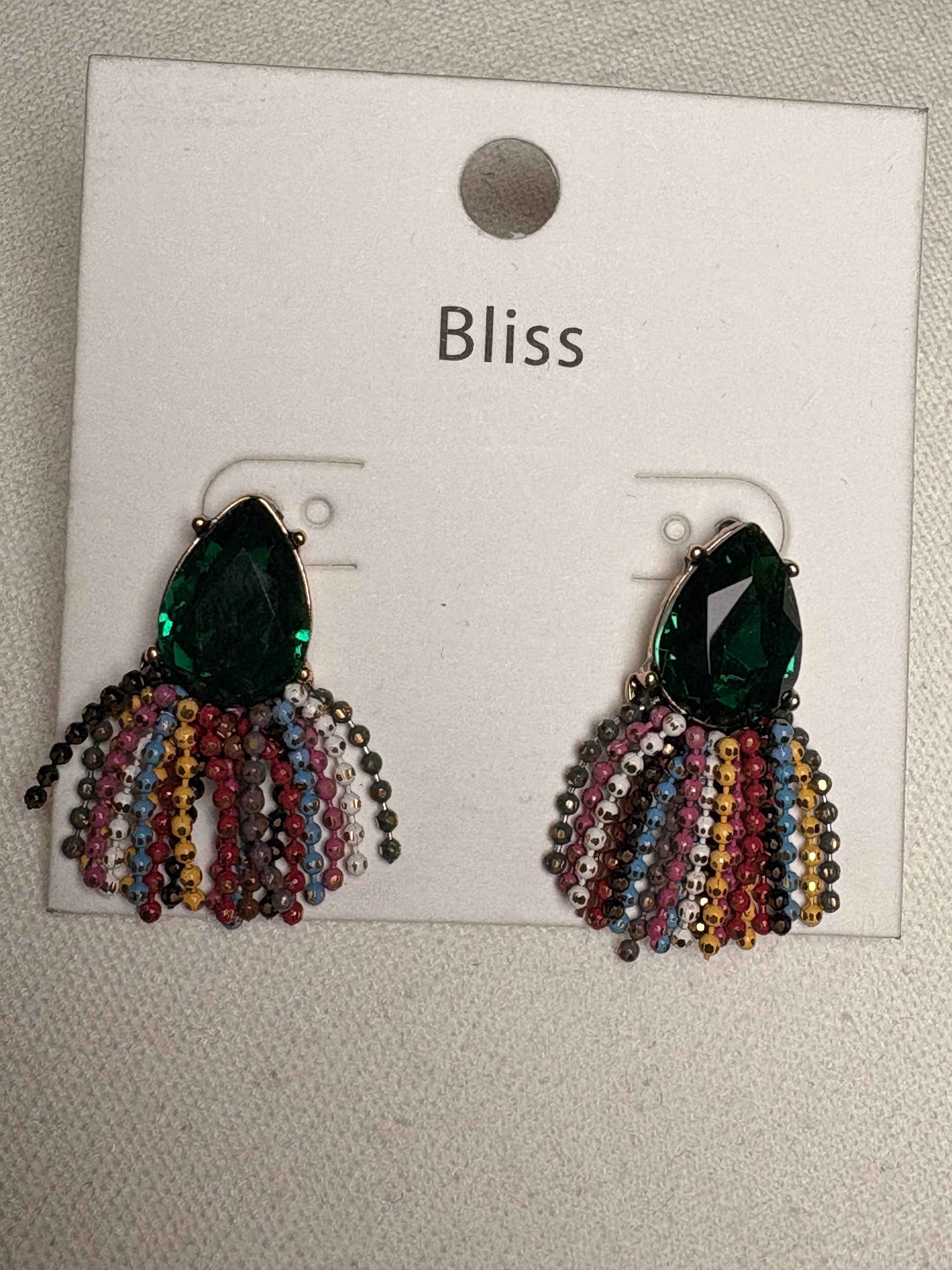 Green Teardrop Earrings