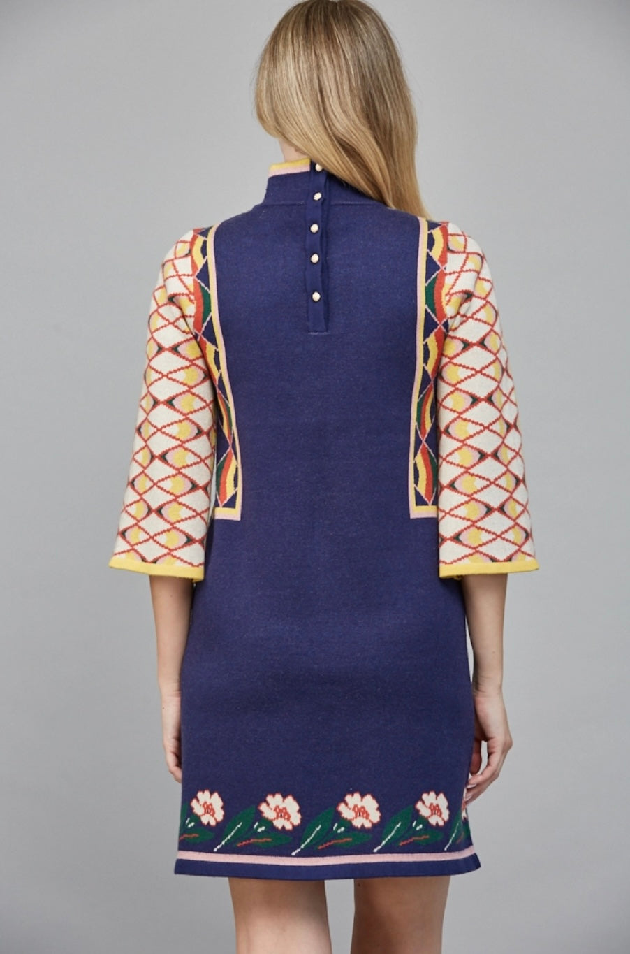Blue Floral Abstract Dress