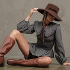 Plaid Smocked Peplum Blouse