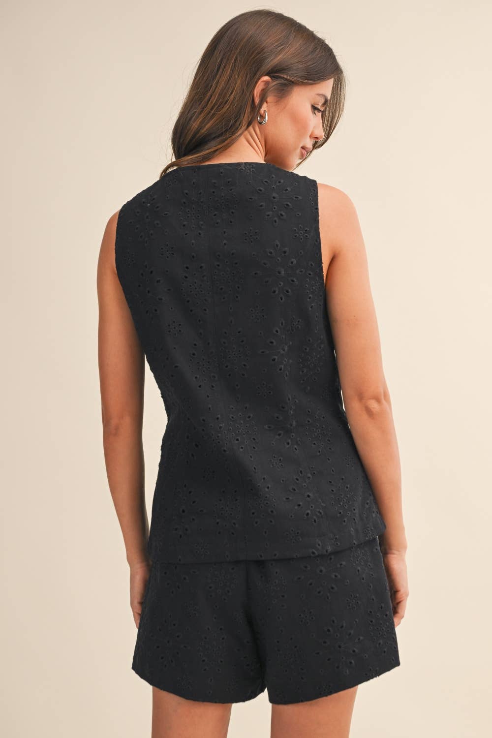 IST6276-A  TWILL EYELET VEST AND PANTS SET/FULLY LINED