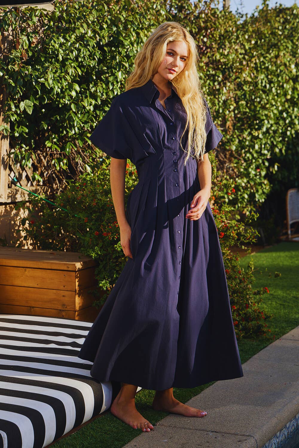 Effortless Button Front Maxi Dress