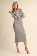 Collard Knit Midi Dress