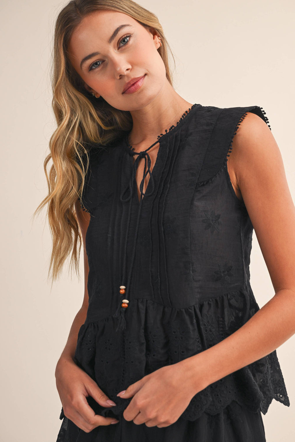SCALLOP TOP AND SKIRTS SET