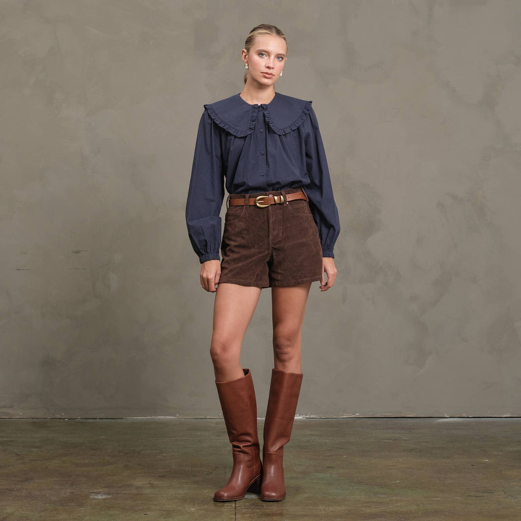 Frill Collar Cotton BlousE