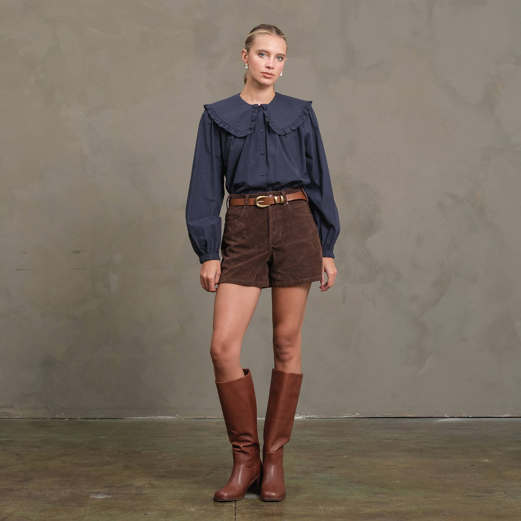 Frill Collar Cotton BlousE