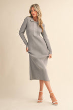 Collard Knit Midi Dress