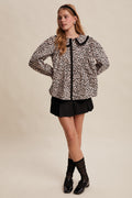 Leopard Ruffle Collar Shirt