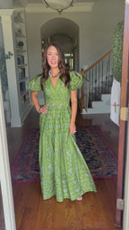 Olive Blossom Maxi Dress